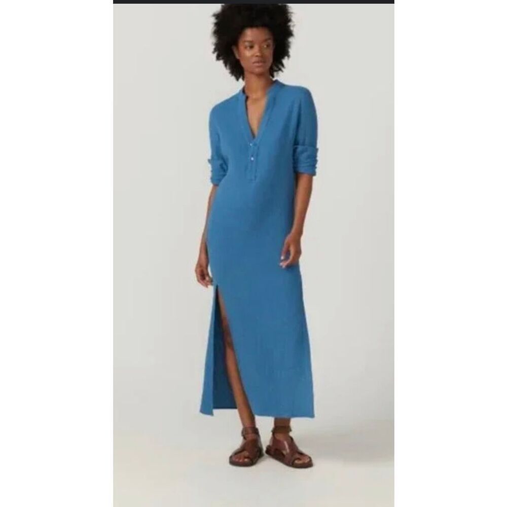 NWT BIRD & KNOLL Freida Crinkled Lined Long Sleeve Maxi Dress Women's Small